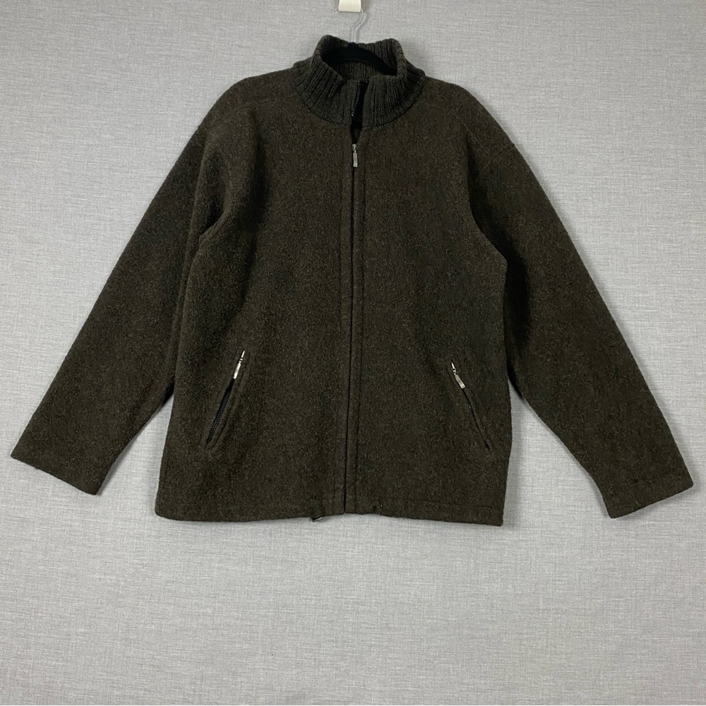 Marks & Spencer St. Michael Wool Blend Sweater Jacket Mens Large Zipper Fleece